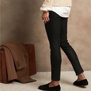 Banana Republic Pants Coated Black Slim Curvy Fit size 6 Tall high rise NWT